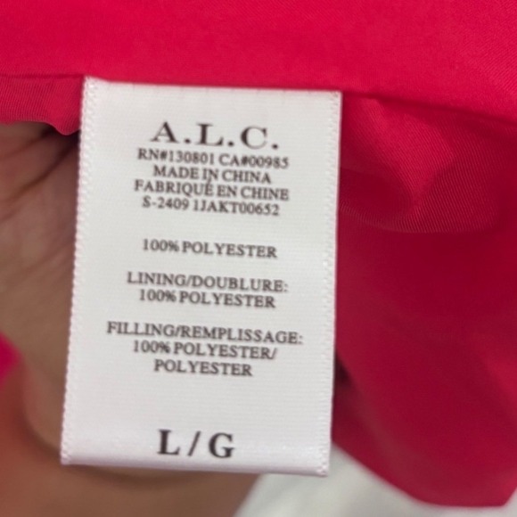 A.L.C. NWT Lincoln Water-Resistant Jacket Pink L Snap Front Designer - Picture 6 of 7